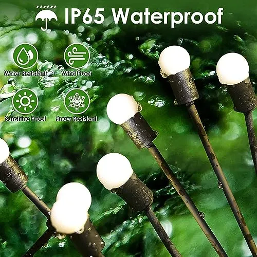 2023 Solar Garden Lights, 4 Pack Solar Firefly Lights, Solar Christmas Lights Outdoor Waterproof, Solar Twinkle Swaying Fairy Light for Pathway Yard Garden Christmas Decoration (Warm White)