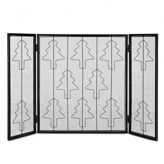 3 Panel Folding Steel Fireplace Screen