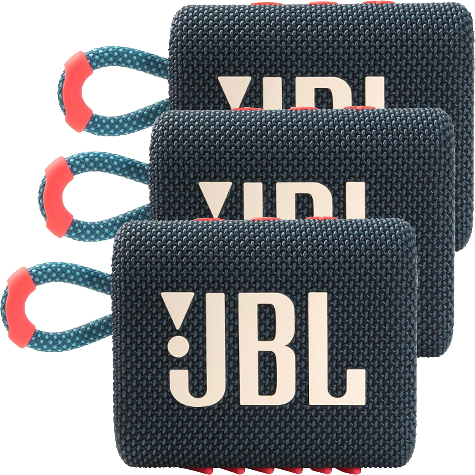 3 Units JBL Go 3 Portable Waterproof Wireless Outdoor Bluetooth Speaker Blue/Pink