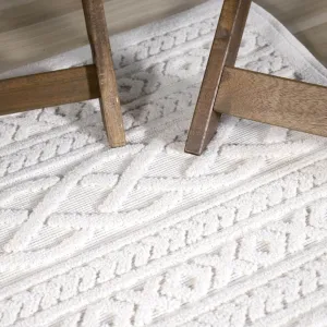 3D White Textured Luxury Area Rug