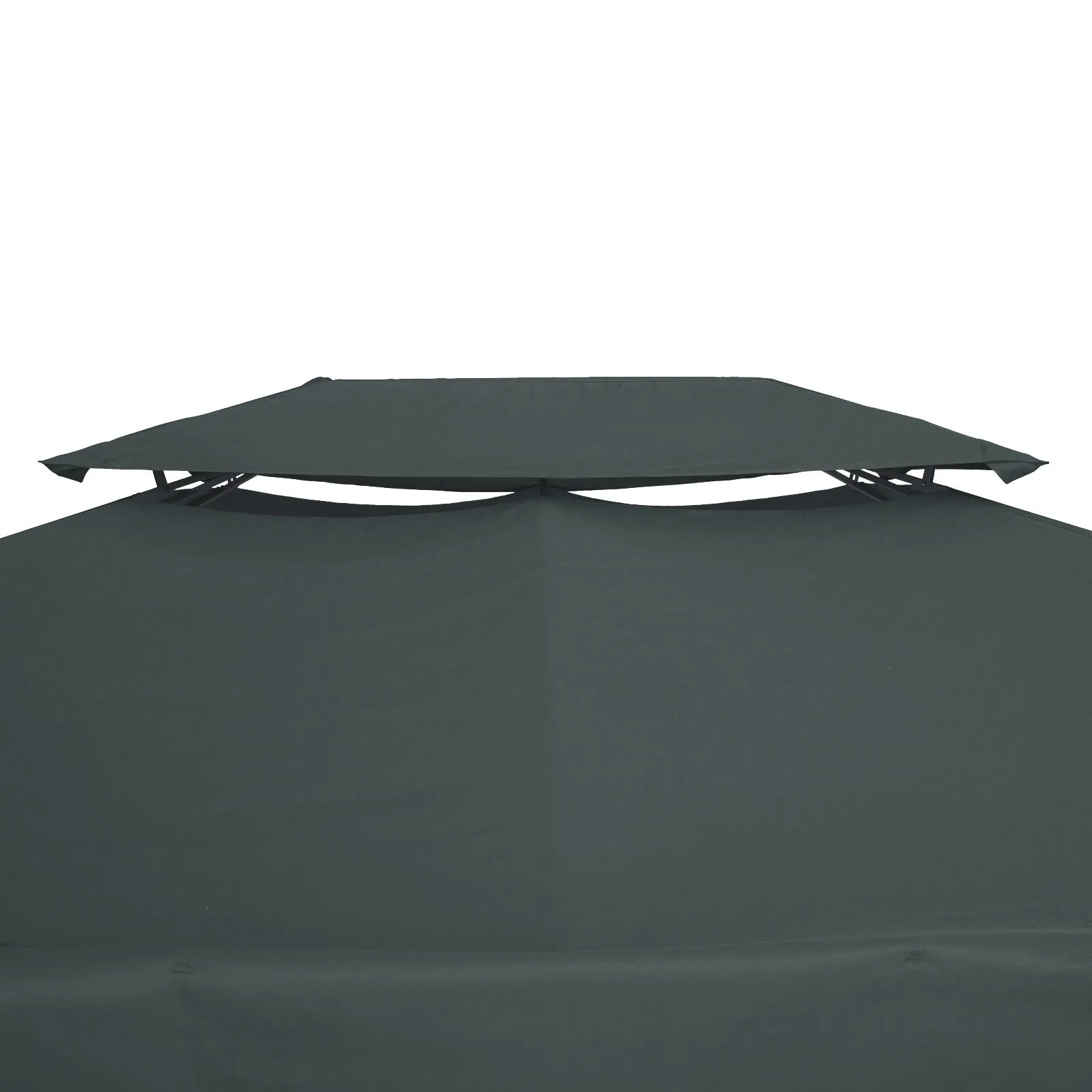 3x4m Gazebo Replacement Roof Canopy 2 Tier Top UV Cover Garden Patio Outdoor Sun Awning Shelters Deep Grey (TOP ONLY)