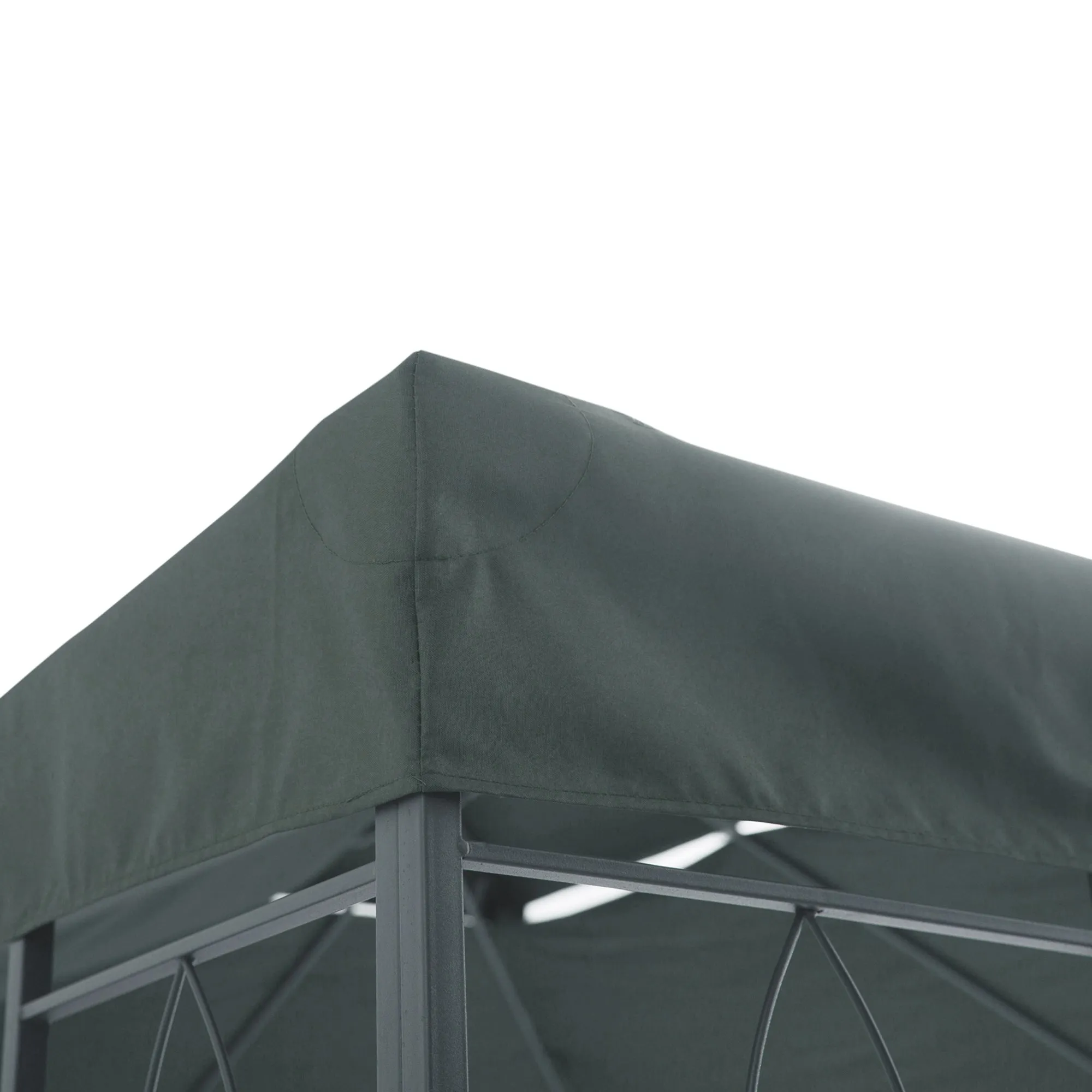 3x4m Gazebo Replacement Roof Canopy 2 Tier Top UV Cover Garden Patio Outdoor Sun Awning Shelters Deep Grey (TOP ONLY)