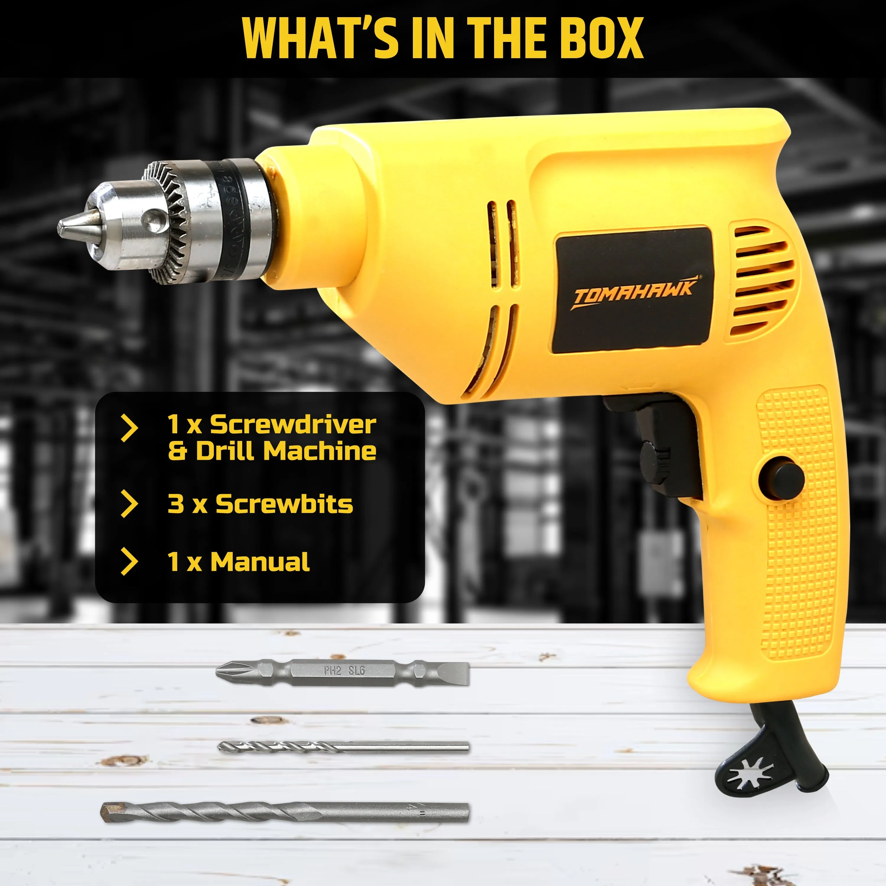 400W 10mm Reversible Drill with Variable Speed T20