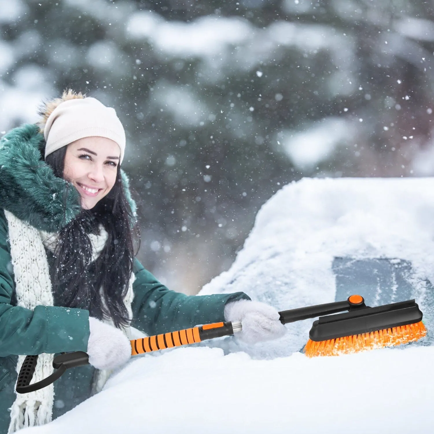 5-in-1 Detachable 180° Adjustable Ice Scraper Snow Shovel