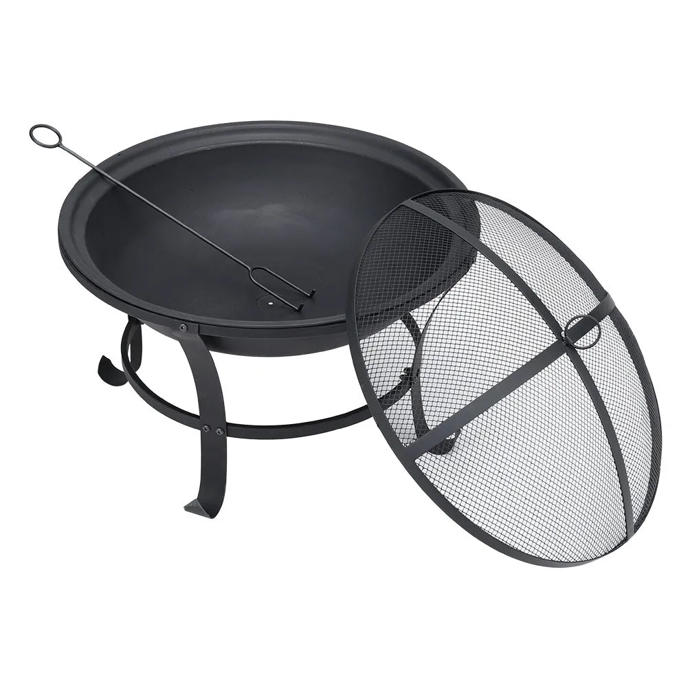 60cm Round BBQ Grill Burner Outdoor Camping Fire Pit Set