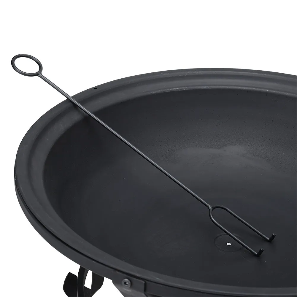 60cm Round BBQ Grill Burner Outdoor Camping Fire Pit Set