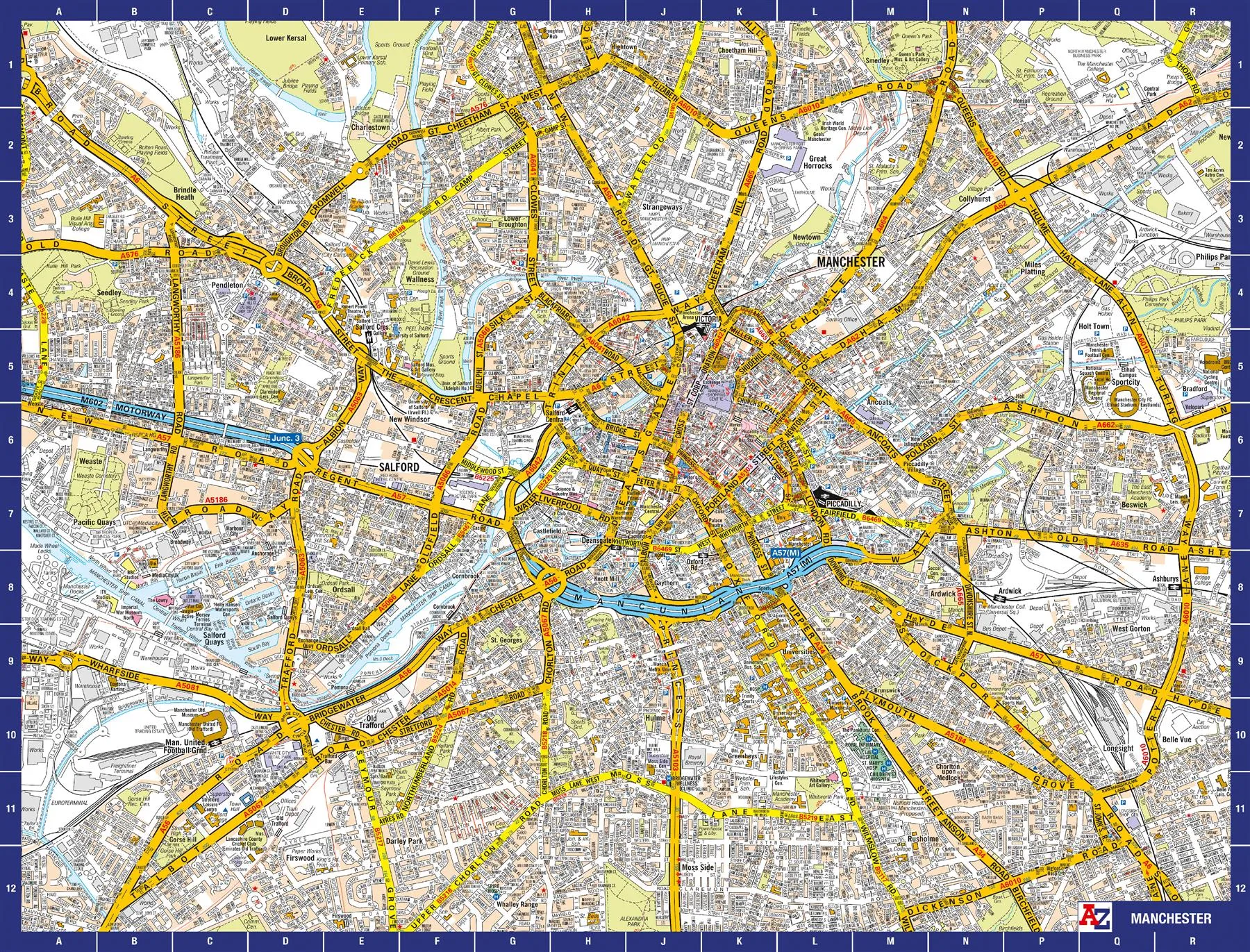 A to Z Map of  Manchester 1000 Piece Jigsaw