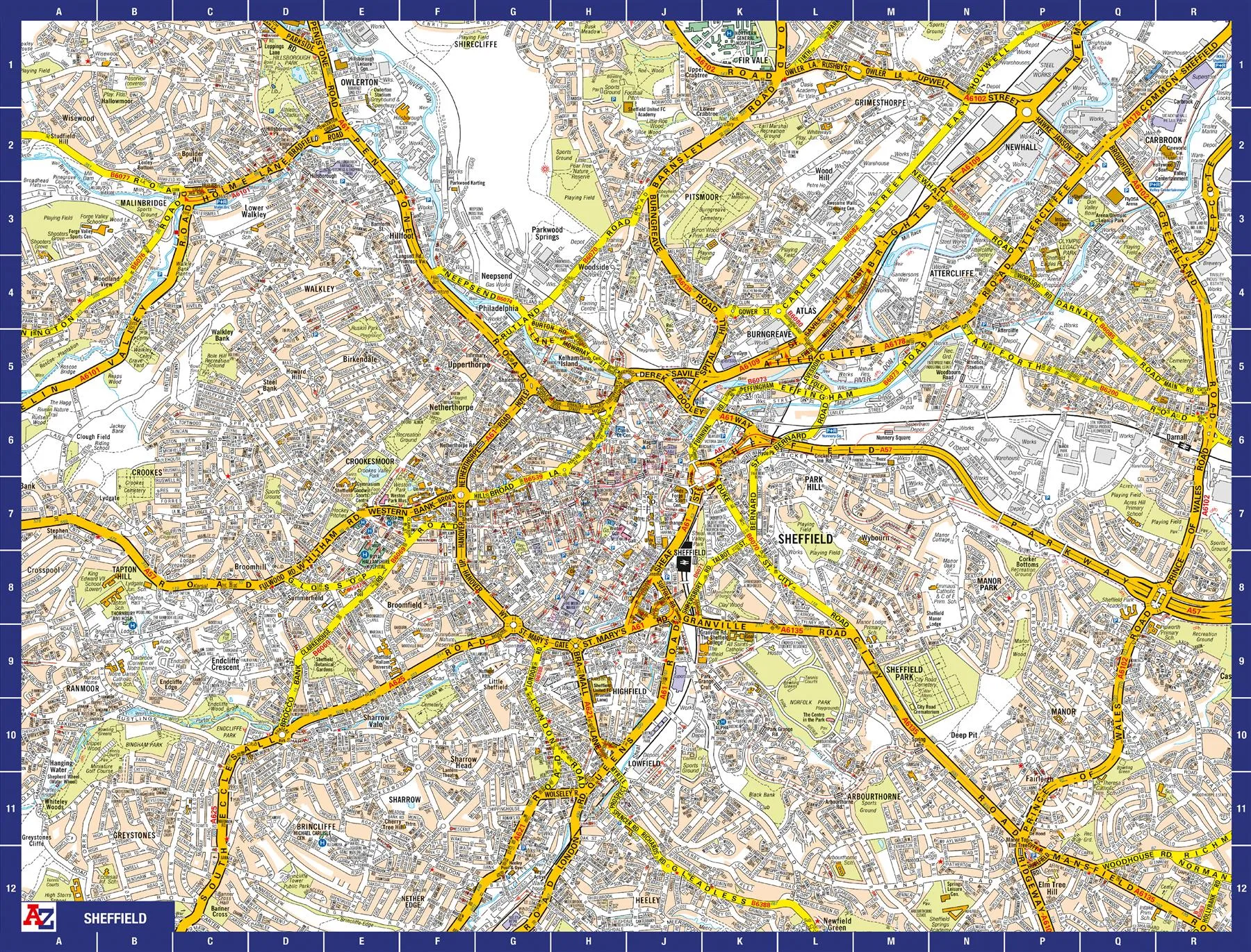 A to Z Map of  Sheffield 1000 Piece Jigsaw