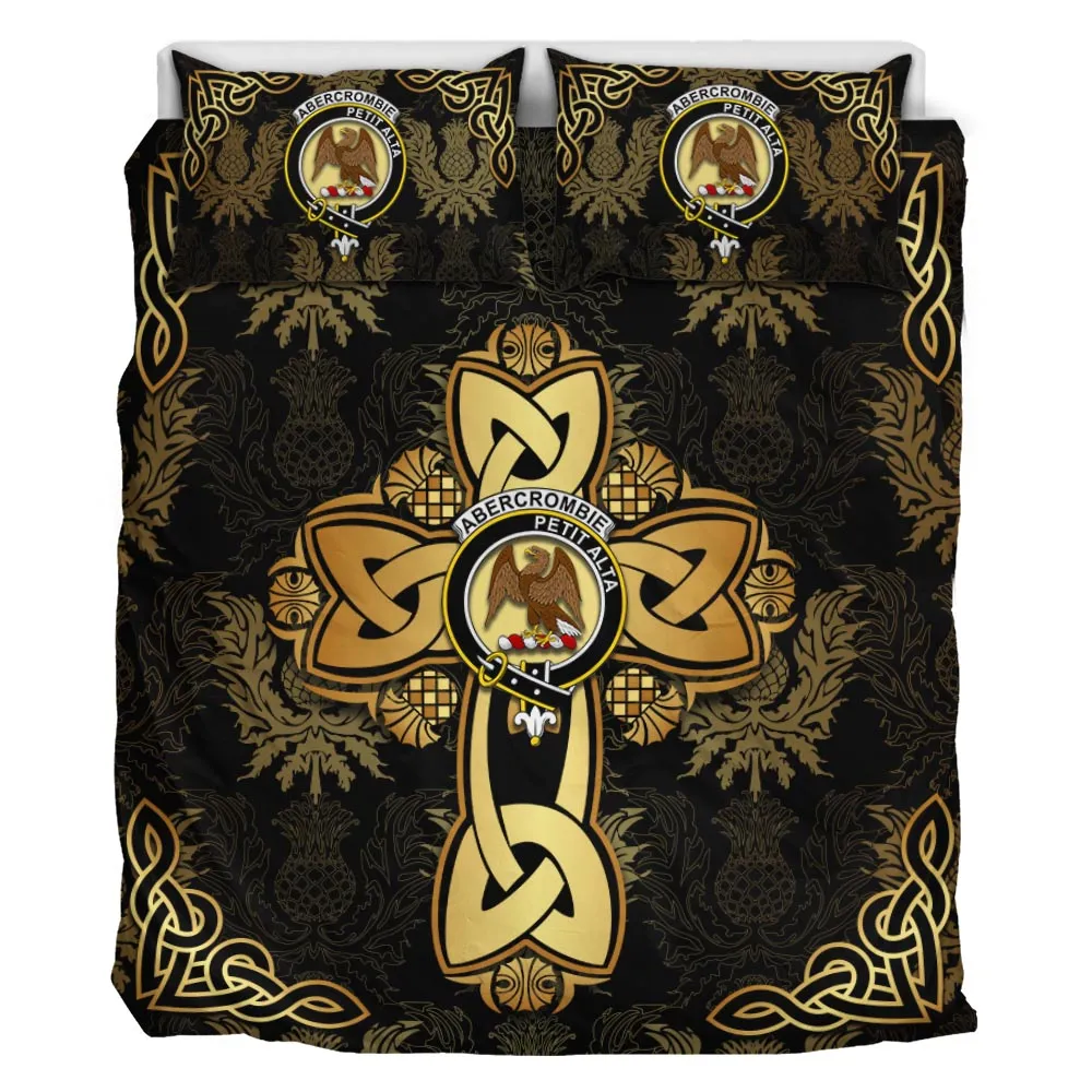 Abercrombie Clan Bedding Sets Gold Thistle Celtic Style