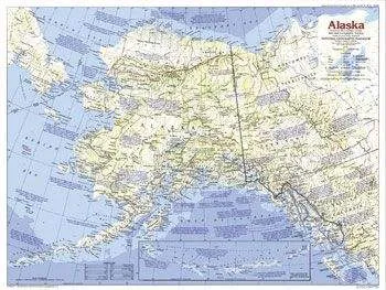 Alaska Wall Map (1984) by National Geographic (1984)