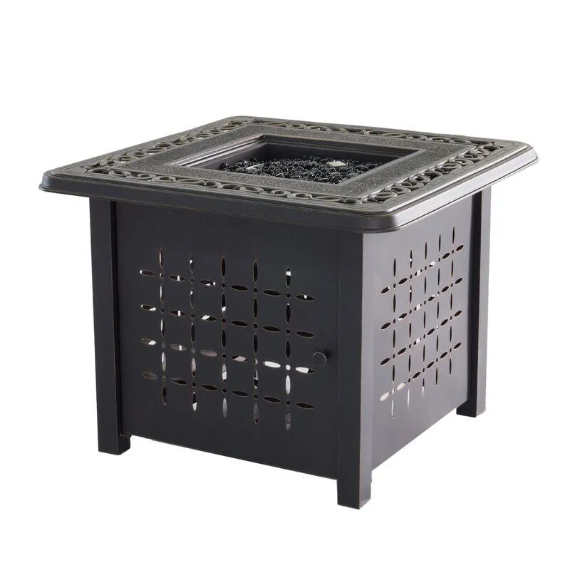 Aluminum Square Firepit Table - Bronze