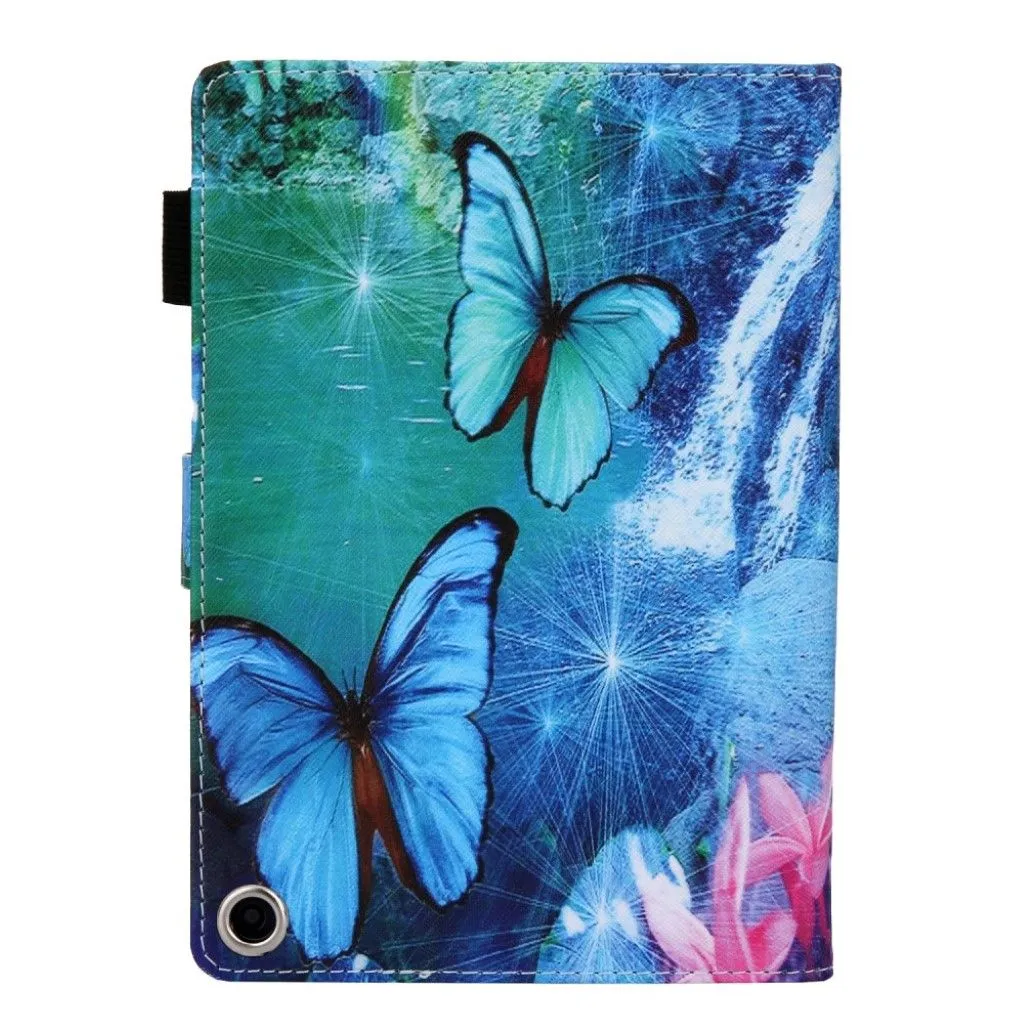 Amazon Fire HD 8 (2020) pattern leather flip case - Blue Butterfly