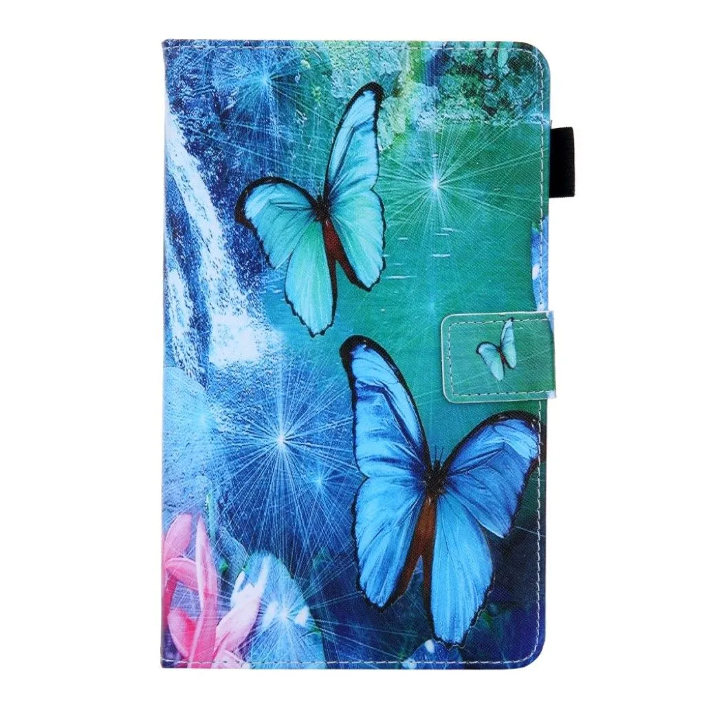 Amazon Fire HD 8 (2020) pattern leather flip case - Blue Butterfly