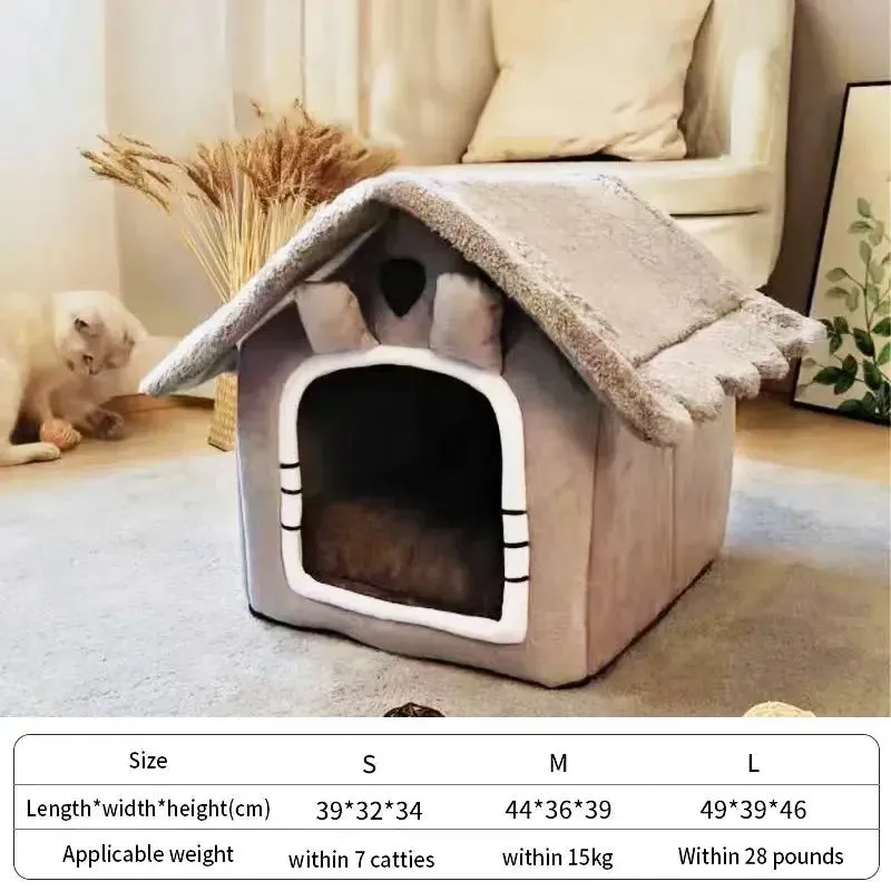 Anniepaw Foldable Washable Pet Bed Indoor Cat Dog House Kennel