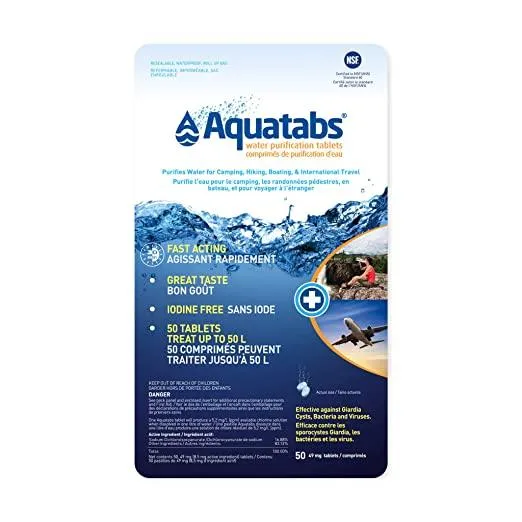 Aquatabs Water Purification Tablets - 50 Pack