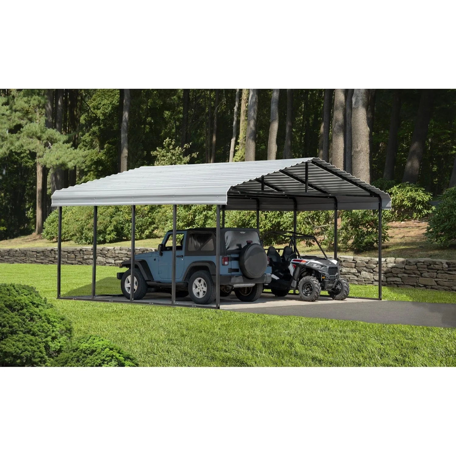 Arrow | Carport 20x20x9 ft Eggshell