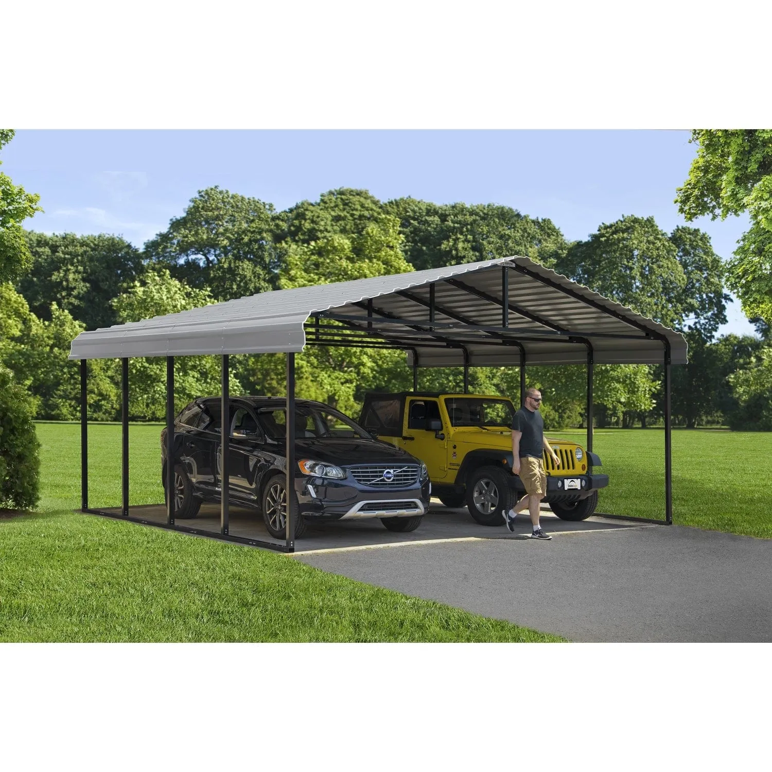 Arrow | Carport 20x20x9 ft Eggshell