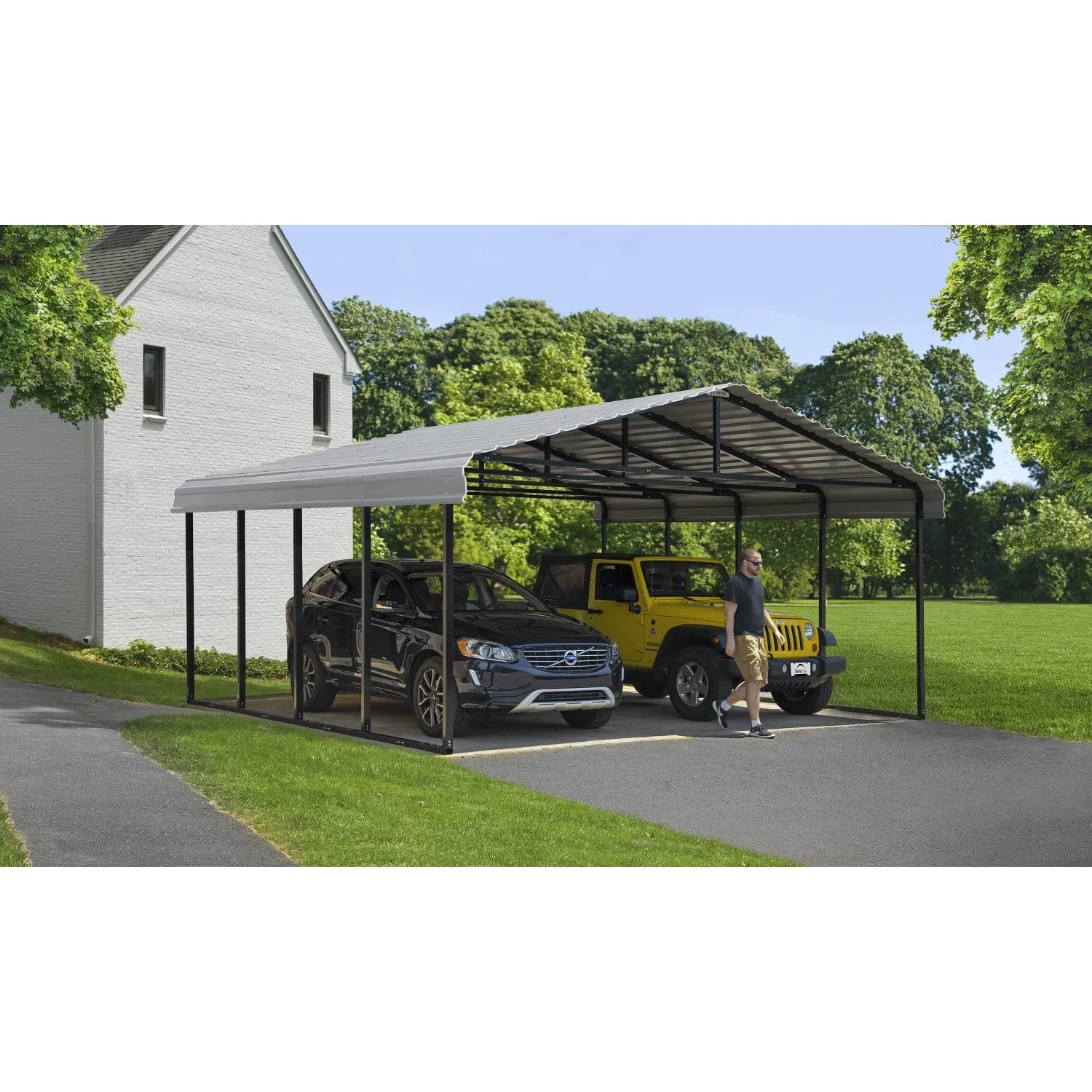 Arrow | Carport 20x20x9 ft Eggshell