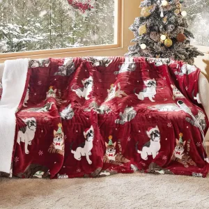 Bedsure Christmas Flannel Heated Blanket Red