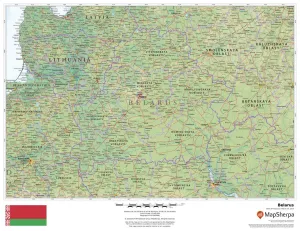 Belarus Wall Map 1118 x 864mm