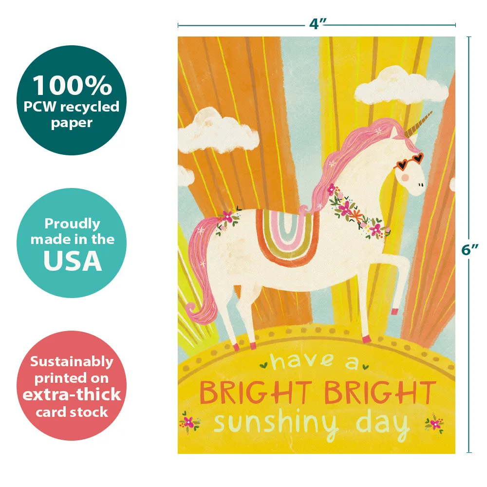 Bright Day Unicorn 12 Pack Notecards