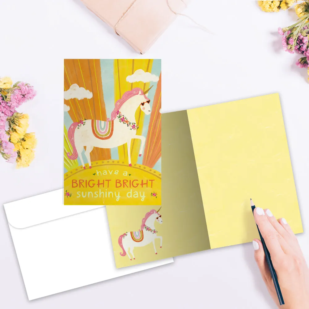 Bright Day Unicorn 12 Pack Notecards