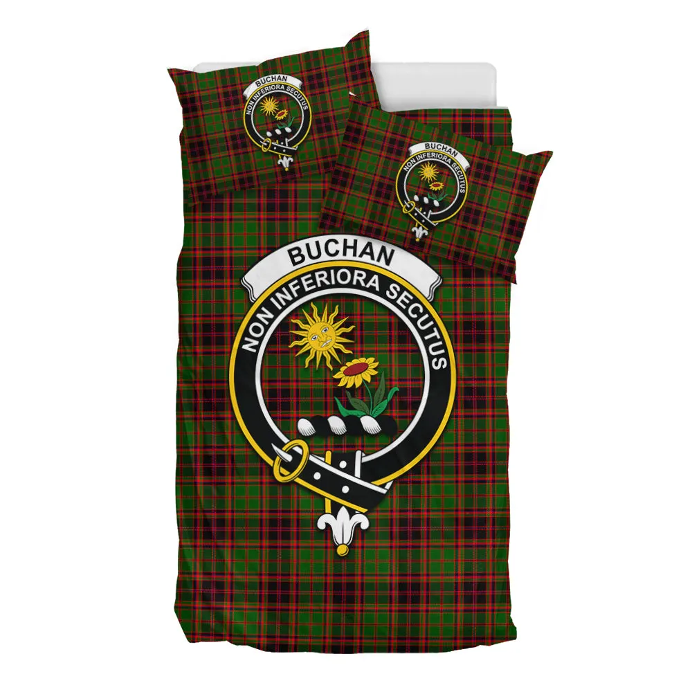 Buchan Tartan Bedding Set with Family Crest