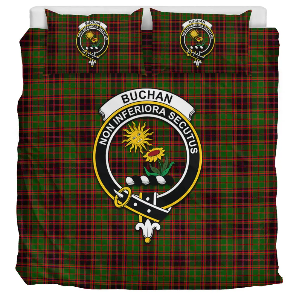 Buchan Tartan Bedding Set with Family Crest