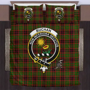 Buchan Tartan Bedding Set with Family Crest