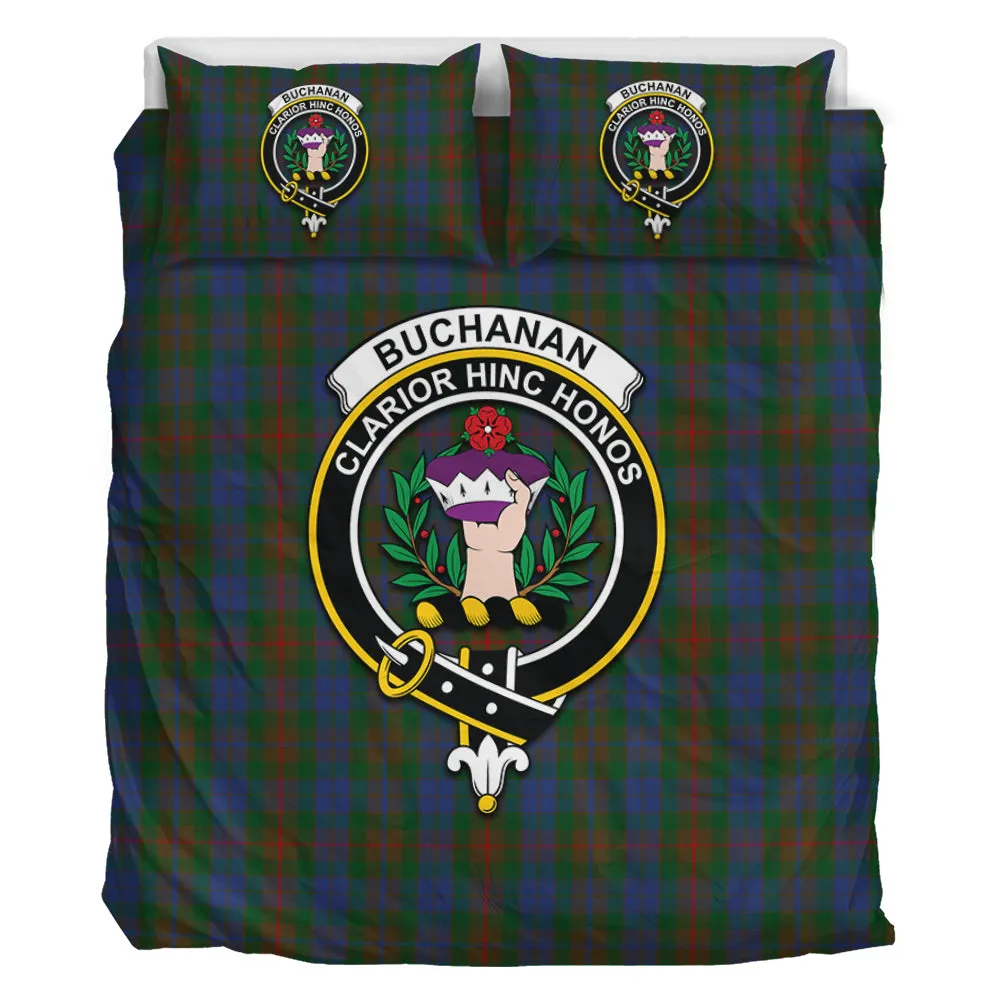 Buchanan Hunting Tartan Bedding Set with Family Crest