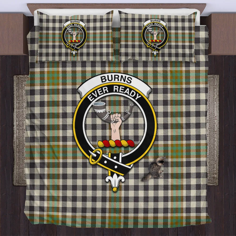 Burns Check Tartan Bedding Set with Family Crest