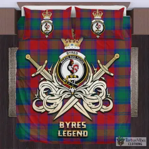 Byres (Byses) Tartan Bedding Set with Clan Crest and the Golden Sword of Courageous Legacy