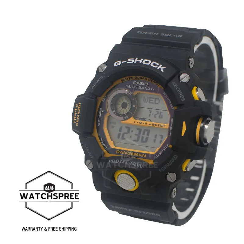 Casio G-Shock Master of G Rangeman Triple Sensor Tough Solar Black Resin Band Watch GW9400Y-1D GW-9400Y-1D GW-9400Y-1