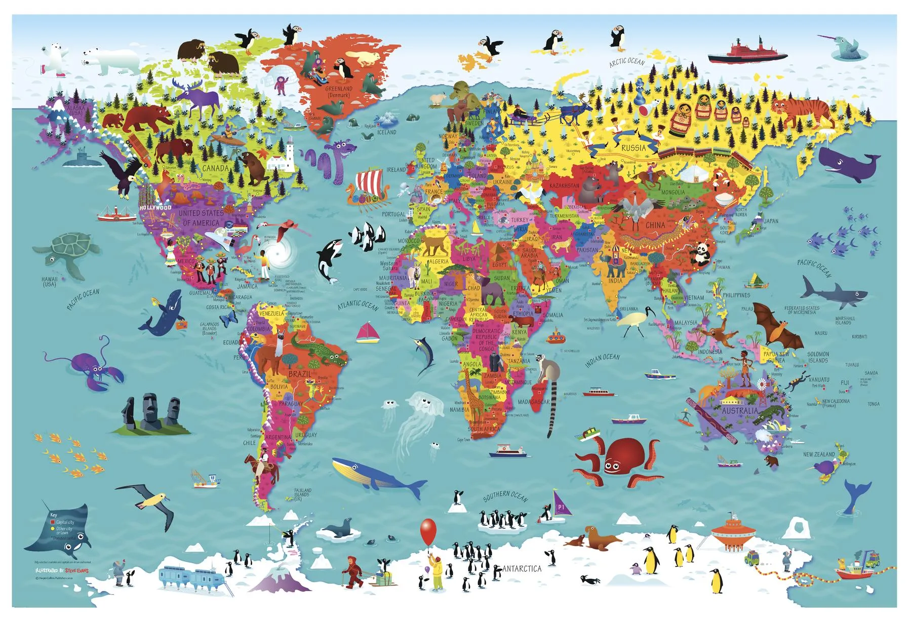 Children's World Wall Map by Collins