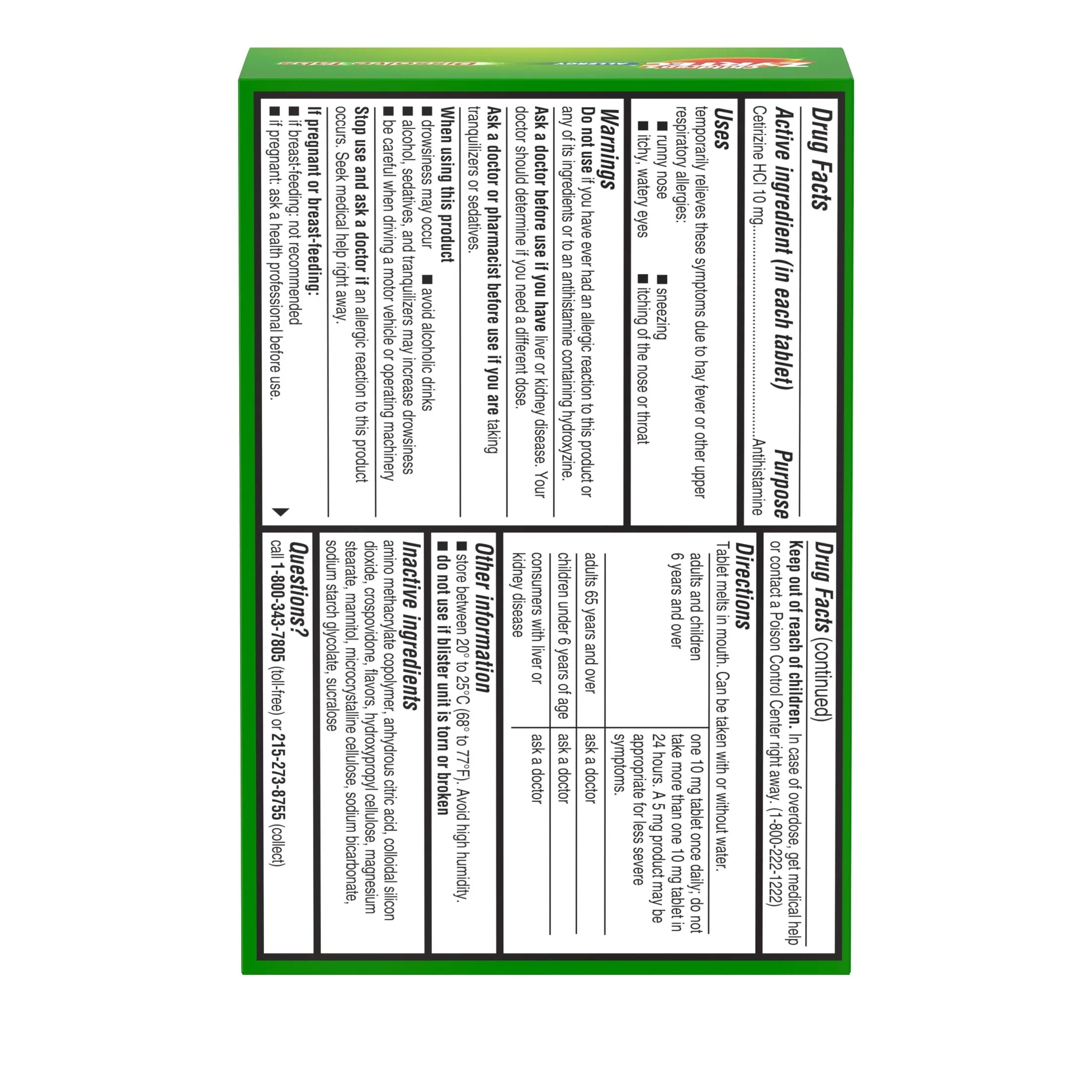 Children's Zyrtec 24 Hr Allergy Relief Dissolve Tablets, Citrus, 24Ct