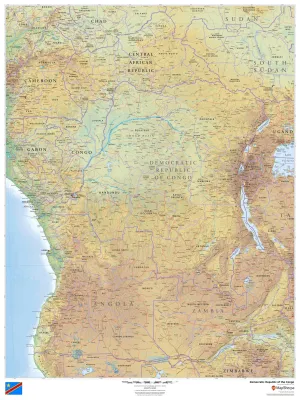 Democratic Republic of the Congo Wall Map 914 x 1219mm