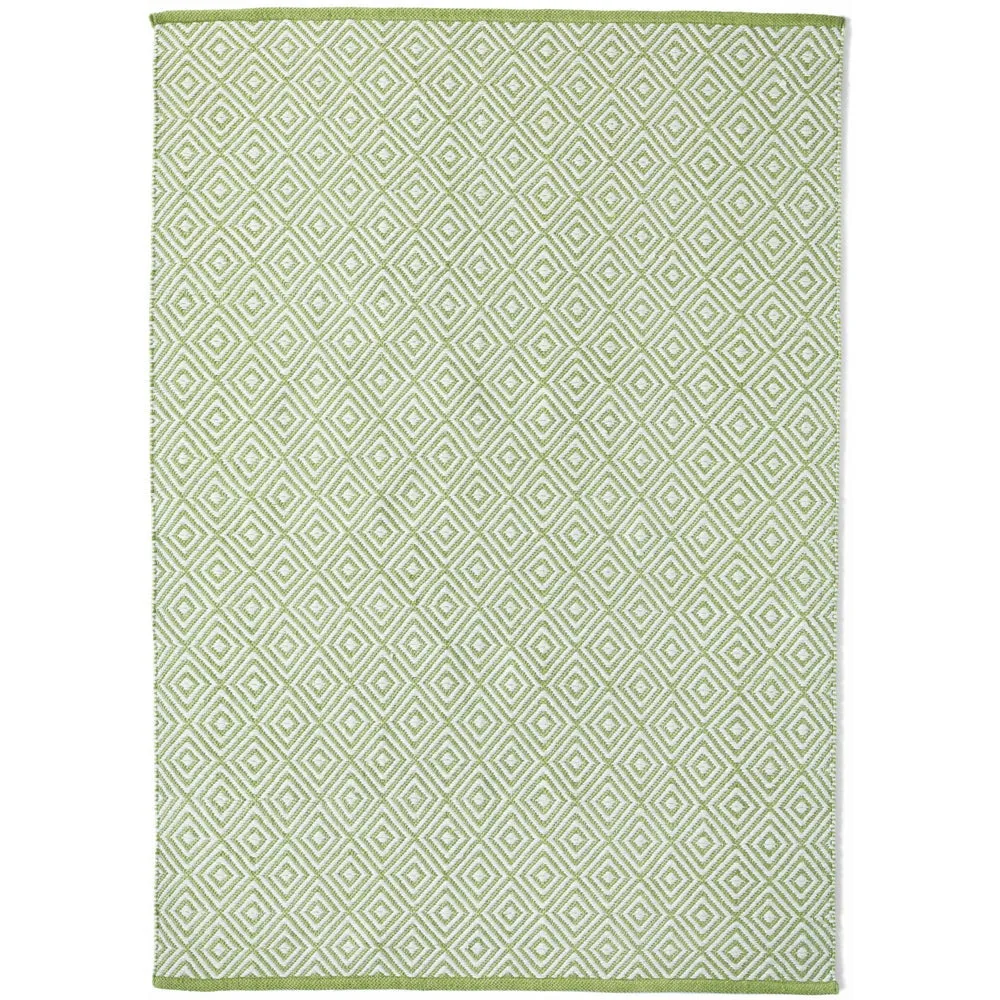 Diamond Washable Rug Green