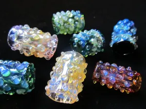 Dots All Colors Glass Dread Bead, CUSTOM Bead Hole Sizes 4-16mm