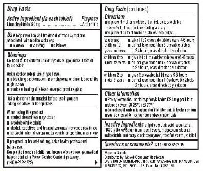 Dramamine Chewable Tablets for Motion Sickness Relief 8 Count