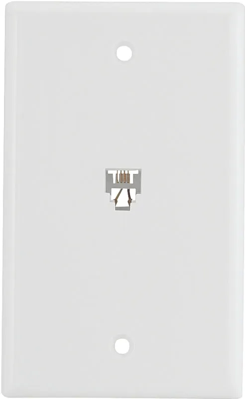 Eaton Wiring Devices 3532-4W Telephone Jack with Wallplate, Thermoplastic Housing Material, White :EA: QUANTITY: 1