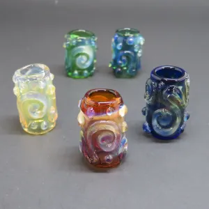 Fancy Silver Fume Glass Dread Bead All Colors, CUSTOM Bead Hole Sizes 4-16mm