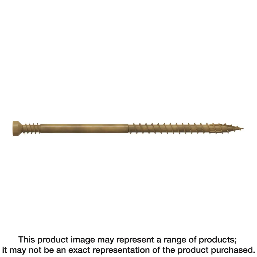 Finish Trim Screw - #7 x 3 in. T10, Trim-Head, Quik Guard®, Tan (300-Qty) (Pack of 6)