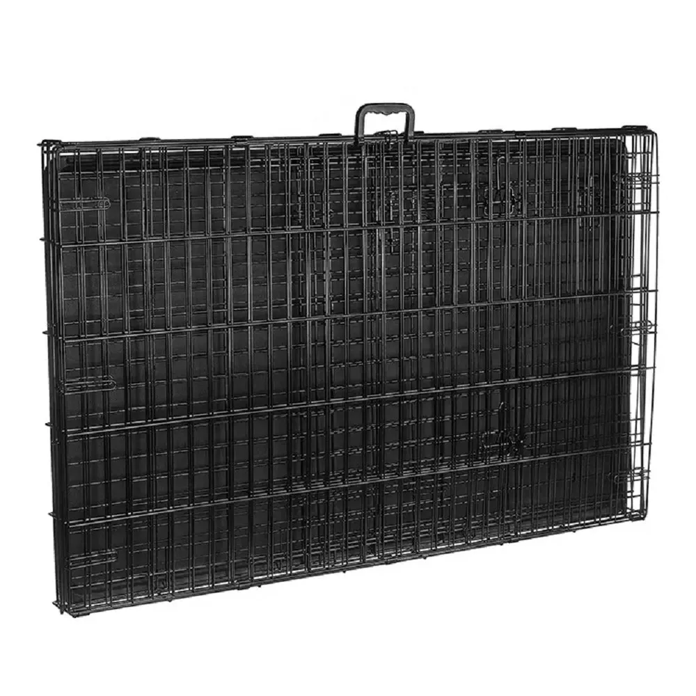 Foldable 30" Steel Dog Cage with 3 Doors & Tray - Floofi