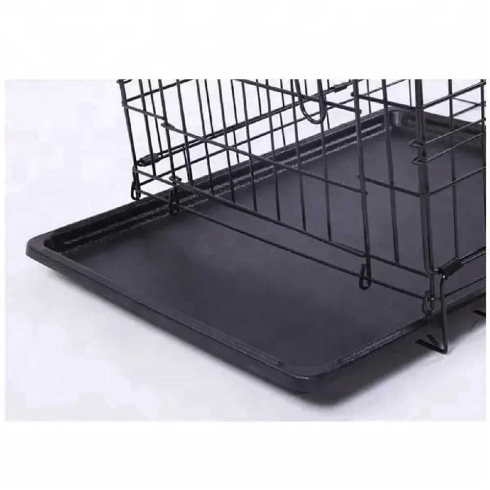 Foldable 30" Steel Dog Cage with 3 Doors & Tray - Floofi