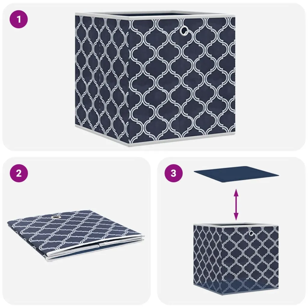 Foldable Storage Boxes 10 pcs Blue 32x32x32 cm Non-woven Fabric