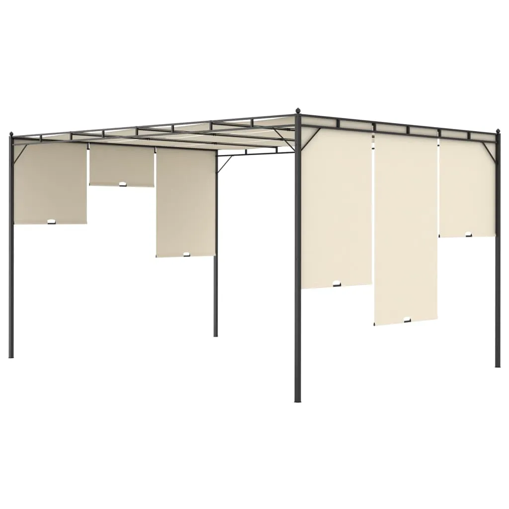 Garden Gazebo with Side Curtain 4x3x2.25 m Cream