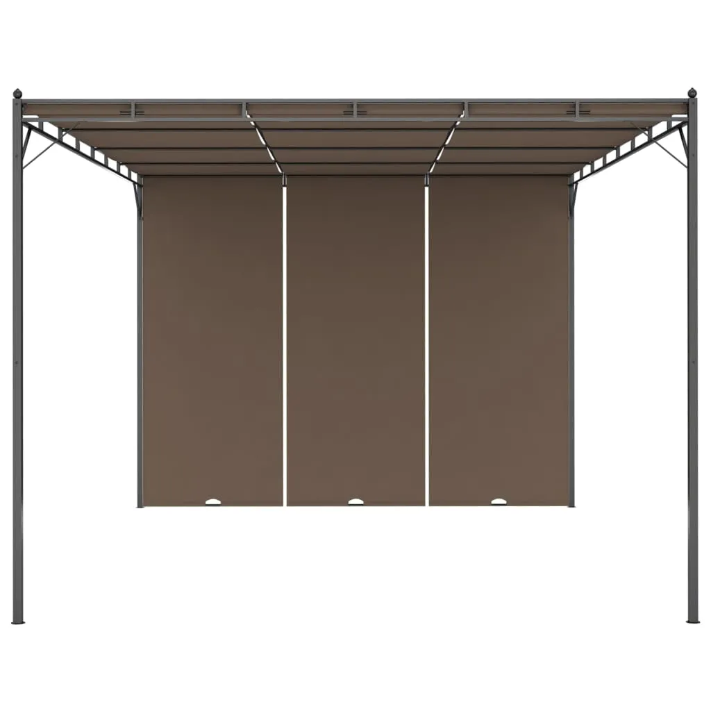 Garden Gazebo with Side Curtain 4x3x2.25 m Taupe