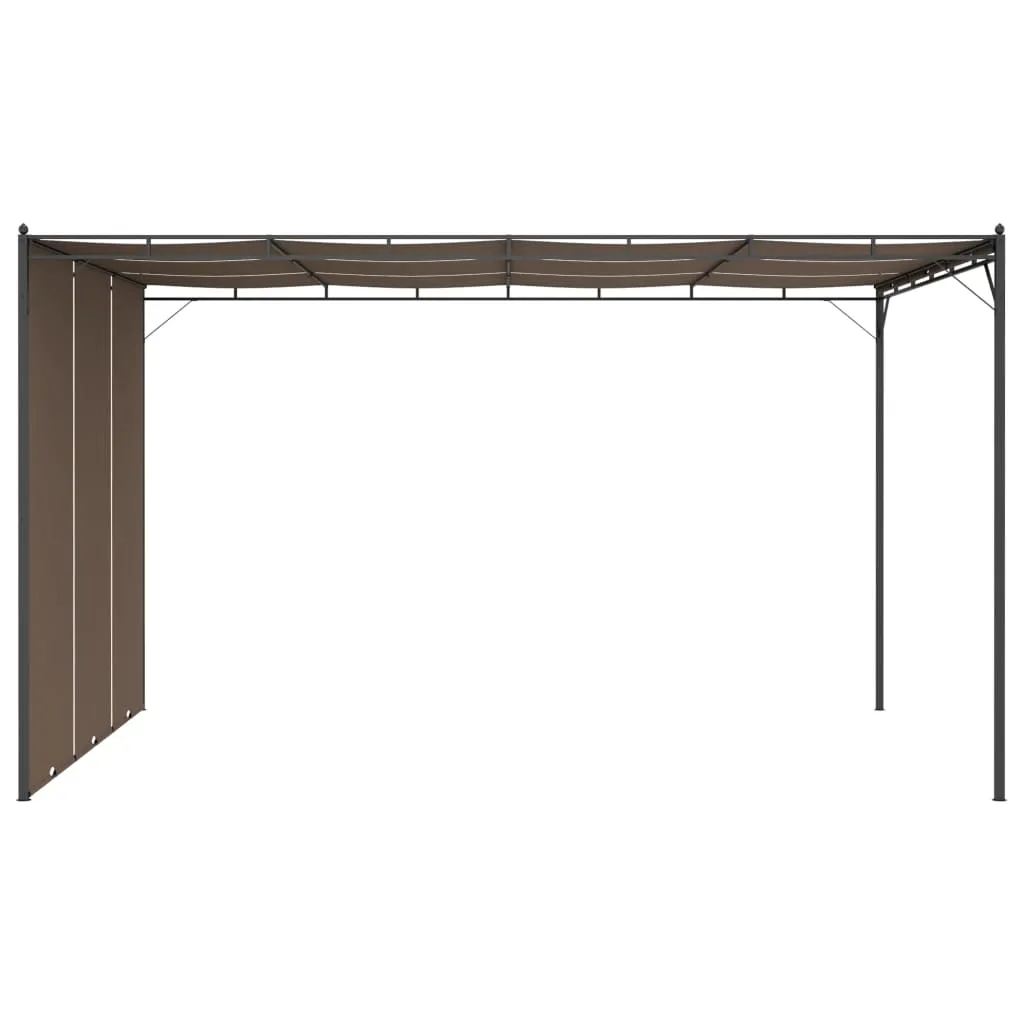 Garden Gazebo with Side Curtain 4x3x2.25 m Taupe