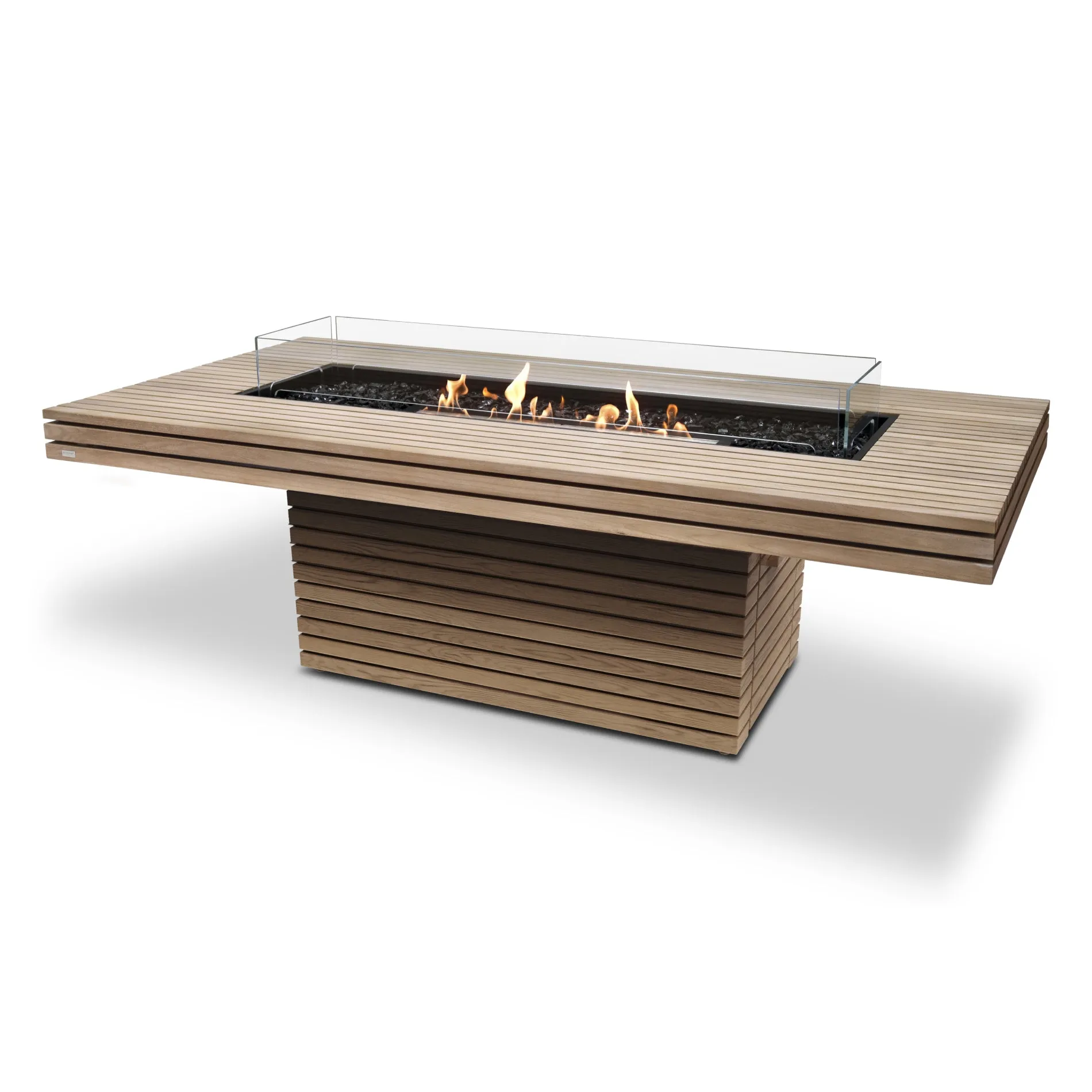 Gin 90 Teak Dining Fire Table Set