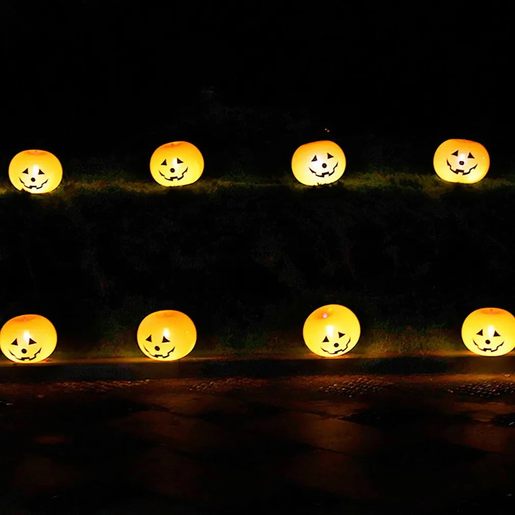 Halloween LED Light Balloons Orange Pumpkin Lantern Holiday Supplies Yard Lawn Garden Decoration Inflatable Dreamy Decoration